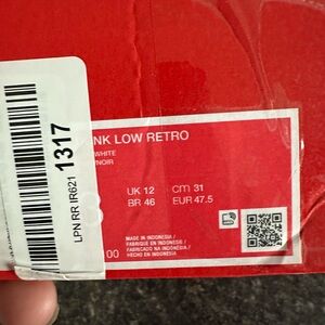 Dunk Low Retro Red and White Sneakers